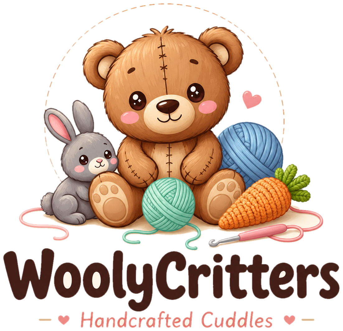 Cute WoolyCritters bear, bunny, yarn and crochet design